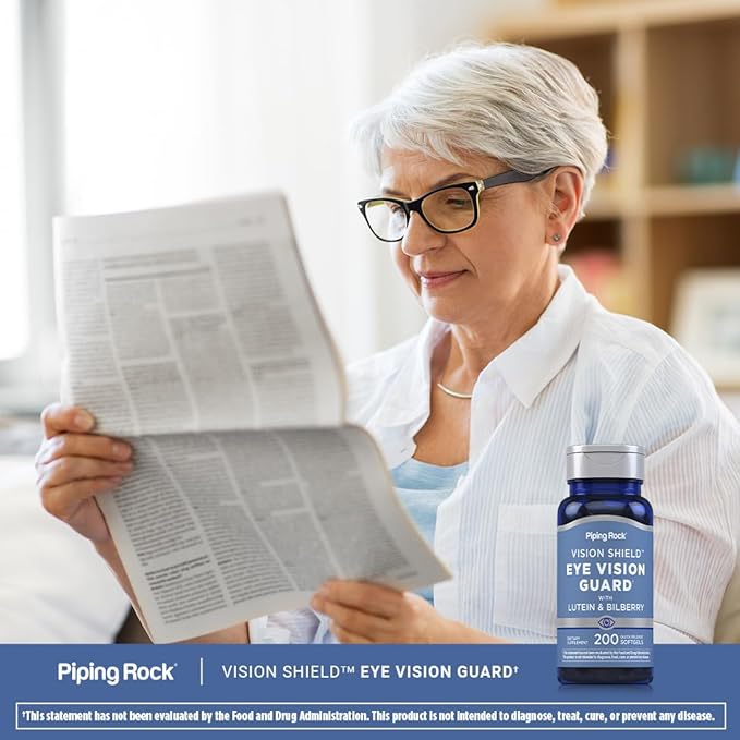 Piping Rock Lutein and Zeaxanthin Supplements | 200 Softgels | with Bilberry Extract | Eye Vision Vitamin | Non-GMO, Gluten Free
