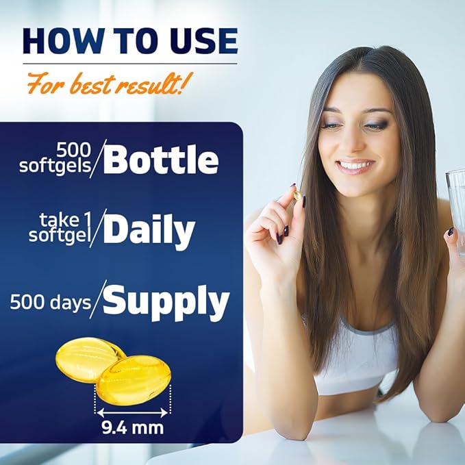 Vitamatic Vitamin D3 10000 IU (250 mcg) - 500 Softgels (Olive Oil Based), Non-GMO, Gluten Free in Cold-Pressed Mini Softgels