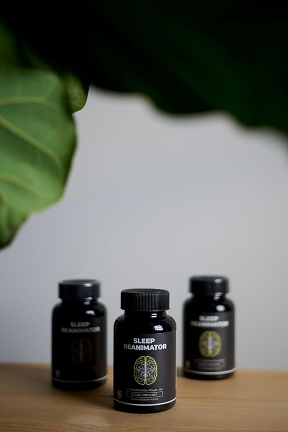 Sleep REANIMATOR - Natural Sleep Gummies for Relaxation, Cognitive Wellness - Ashwagandha, GABA, L Theanine, Lemonbalm, Chamomile - No Caffeine or Melatonin - Raspberry Flavor, 60 Chews