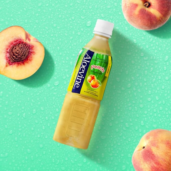 Aloevine Aloe Vera Drink, 16.9 fl oz, 20 pack Peach