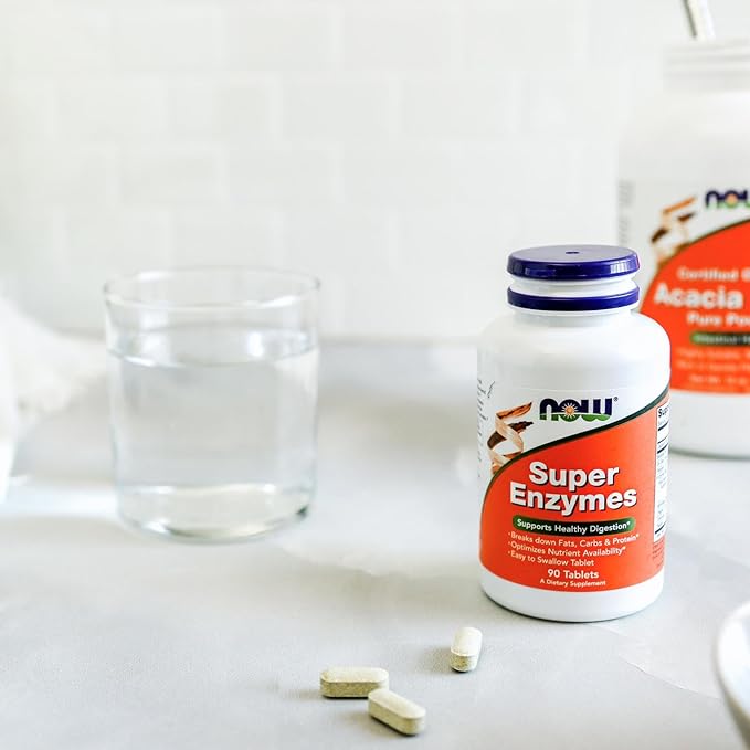 NOW Foods Supplements, Super Enzymes, Formulated with Bromelain, Ox Bile, Pancreatin and Papain, Super Enzymes, 90 Tablets