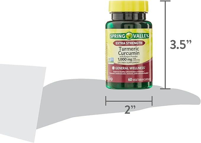 Spring Valley Turmeric Curcumin 1000 mg- 60 Capsules (Pack of 1), Boxed by Fusion Shop Store