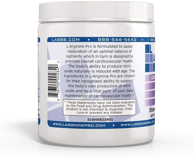 L-ARGININE PRO | 5,500mg L-Arginine Plus L-Citrulline 1,100mg Grape Powder Drink Mix Supplement for Increased Nitric Oxide Production