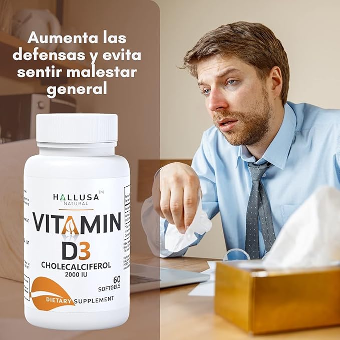 Vitamin D3 2000 IU, Immune Support Supplement, 60 SOFTGELS