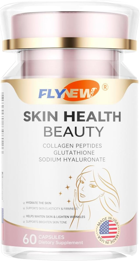 Skin Health Beauty, Collagen Capsules for Beauty, Hair, Skin, Nail &Joint Health, Collagen Peptides, Vitamin C, E, Support Hair Strength & Fullness, GMP, Made in USA 60 Capsules
