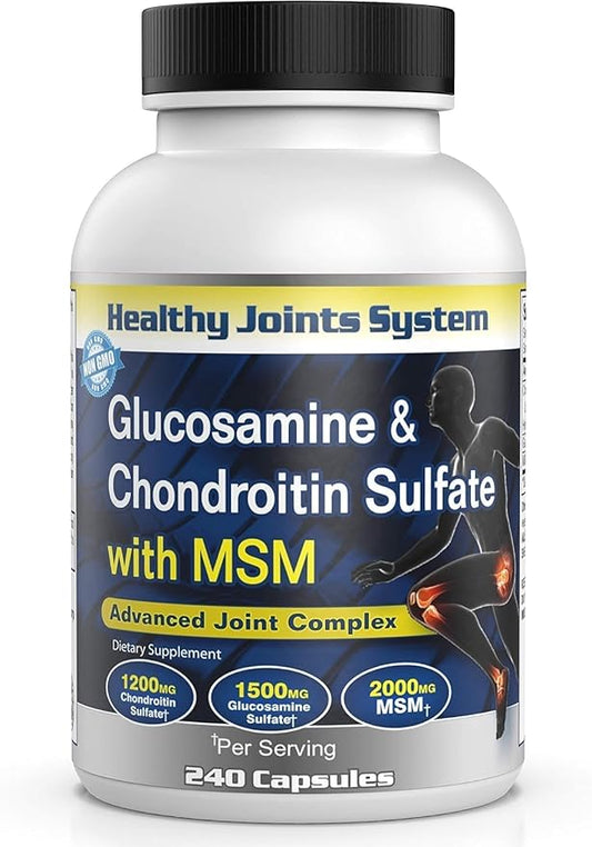 Advanced Mobility & Flexibility Support Formula with Glucosamine, Chondroitin & MSM – 240 Capsules for Active Lifestyles & Daily Wellness