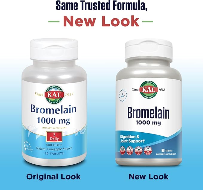 KAL Bromelain Tablets, 1000 mg, 90 Count