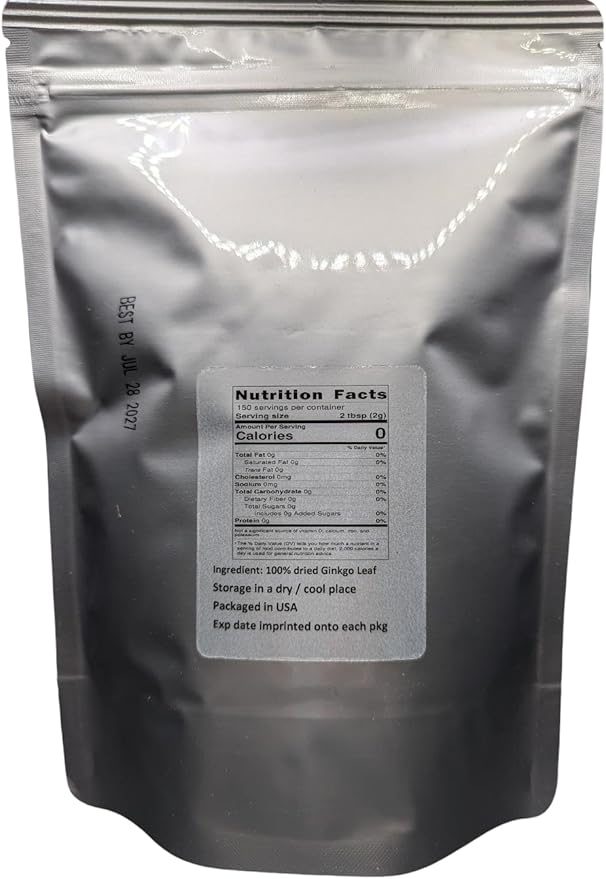 Ginkgo Leaf - Premium Ginkgo Biloba Loose Leaf 100% from Nature (02 oz)