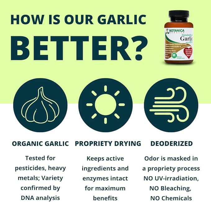 12400 mcg Allicin - TESTED by 3rd party - Odorless - Organic Ingredients - Delayed Release - 30 to 60 days supply