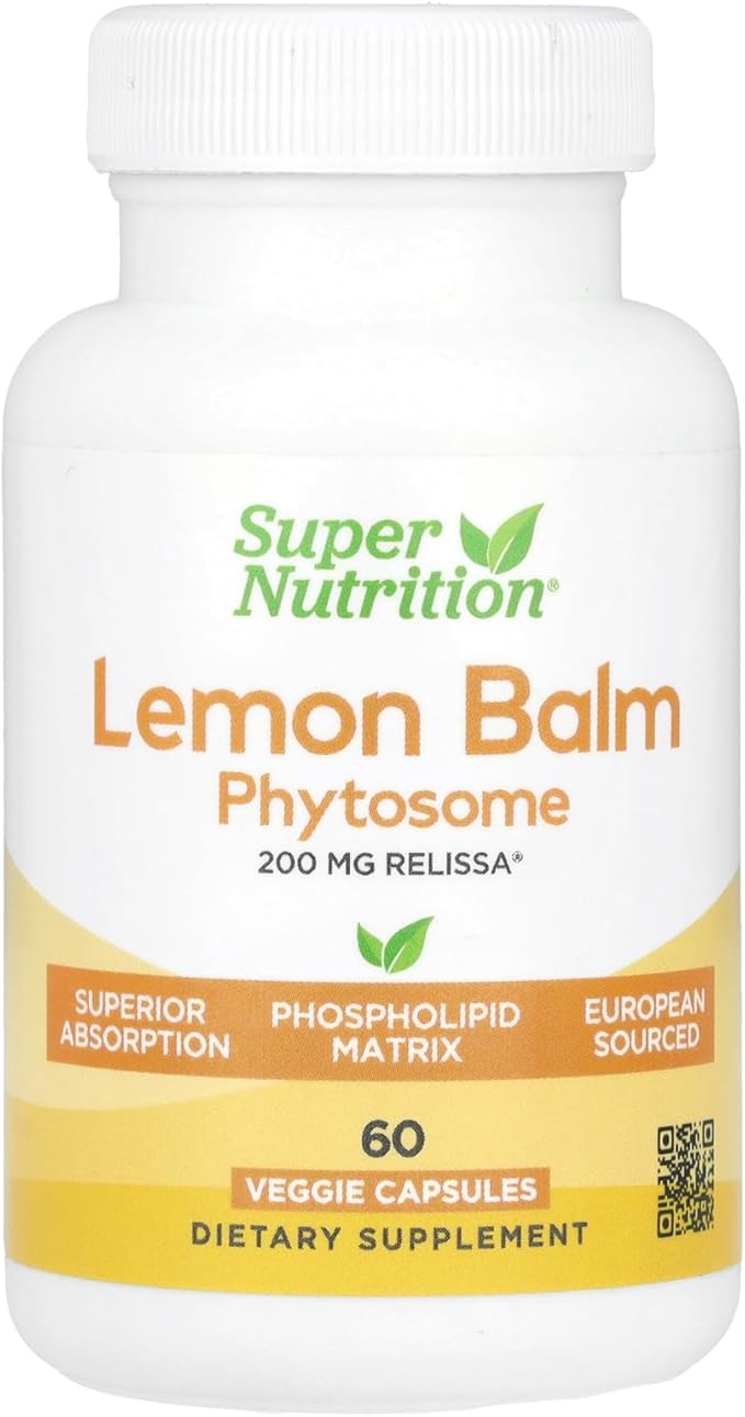 Super Nutrition Lemon Balm Phytosome, 200 mg, 60 Veggie Capsules