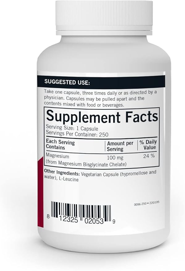 Kirkman - Magnesium Bisglycinate Chelate - 250 Capsules - Relaxes Nerves & Muscles- Prompts Restful Sleep - Hypoallergenic