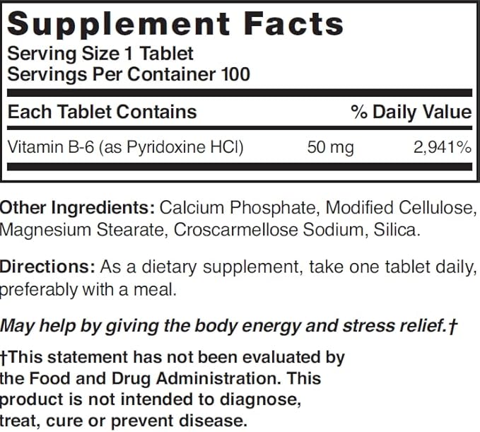 Nature's Blend Vitamin B-6 50mg