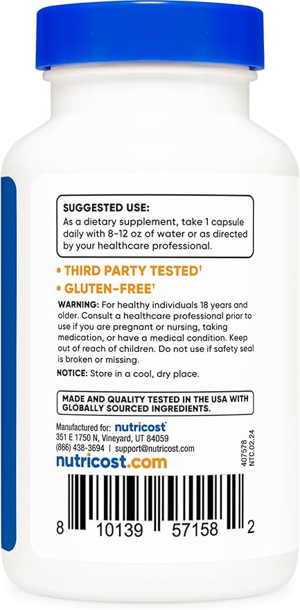 Nutricost N-Acetyl L-Tyrosine (NALT) 350mg, 120 Capsules - Gluten Free, Non-GMO
