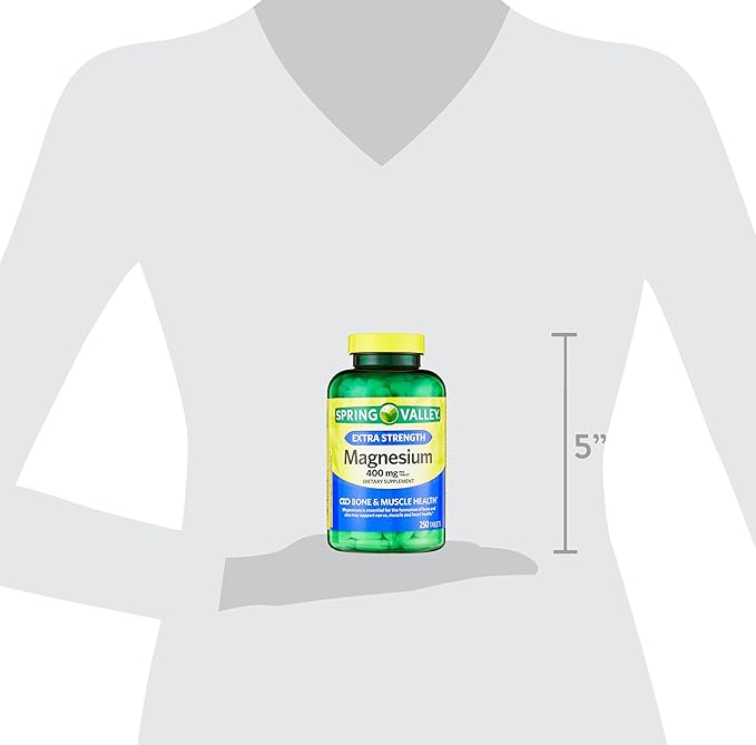 Magnesium 400 MG, Extra Strength, Magnesium Oxide 400MG, Tablets Dietary Supplement, 250 Count + Portable Pill Container (2 Items)