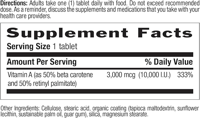 Country Life Vitamin A 10,000 IU - Immune Support, Skin & Eye Health Supplement, Certified Gluten-Free, Vegan, Halal, Kosher, 50% Beta-Carotene & 50% Retinyl Palmitate, Easy Absorption - 100 Softgels