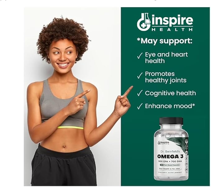 The Very Best Vegan Omega 3-120 Capsules 2 Pack - Vegan Algae Omega 3 Supplement Alternative - Plant Based Fish Oil Alternative- DHA & EPA Supplement - Made in USA - Heart Stress Relief Dr Seinfeld