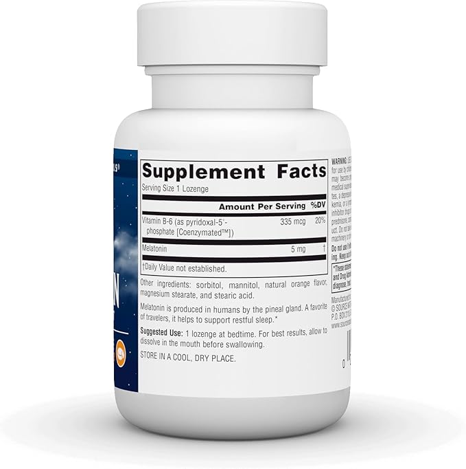 Source Naturals Melatonin 5 mg - 50 Orange Flavored Lozenges