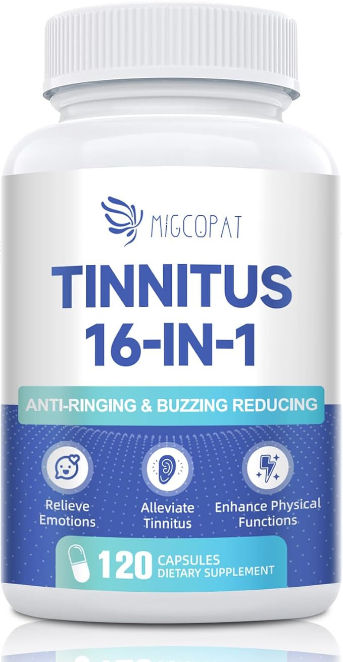 Tinnitus Relief for Ringing Ears, Tinnitus Relief Supplement with Ginkgo Biloba & Vitamin B12 | Natural Tinnitus Treatment for Reduce Ear Noise, Improve Hearing & Emotional Support - 120 Capsules
