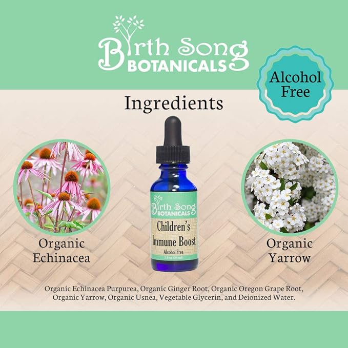 Children's Immune Boost Tincture*, Kids Immune System Support Supplement with Echinacea, Liquid Herbal Immune Drops for Kids, Children's Echinacea Herb Immune Formula 1oz Bottle