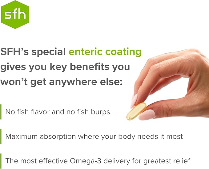 SFH Super Omega 3 Fish Oil Capsules Highly Concentrated 2000mg Omega 3 | Sustainably Sourced Alaskan Pollock Fish Oil for Heart Joint Brain Health (Capsule, 90ct)