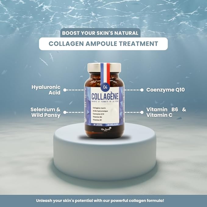 Collagen Complex - Hyaluronic Acid, Marine Collagen, Vitamin B1/B6, COQ10- Clean Natural Ingredients - Anti-Aging
