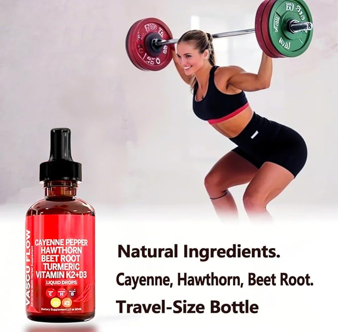 Cayenne Pepper Drops, Clean Nutra Cayenne Pepper Extract with Hawthorn Beet Root 60ml Plant-Based Liquid (1Pcs)