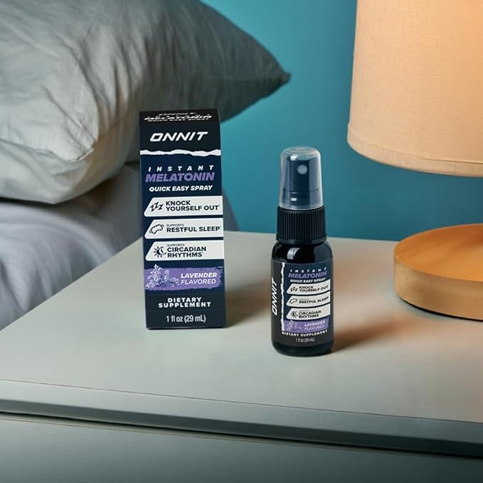 ONNIT Melatonin Liquid Sleep Support Spray, Lavender Flavor, Sleep Support Melatonin Spray for Adults, 3mg Melatonin per Spray, 1 fl oz
