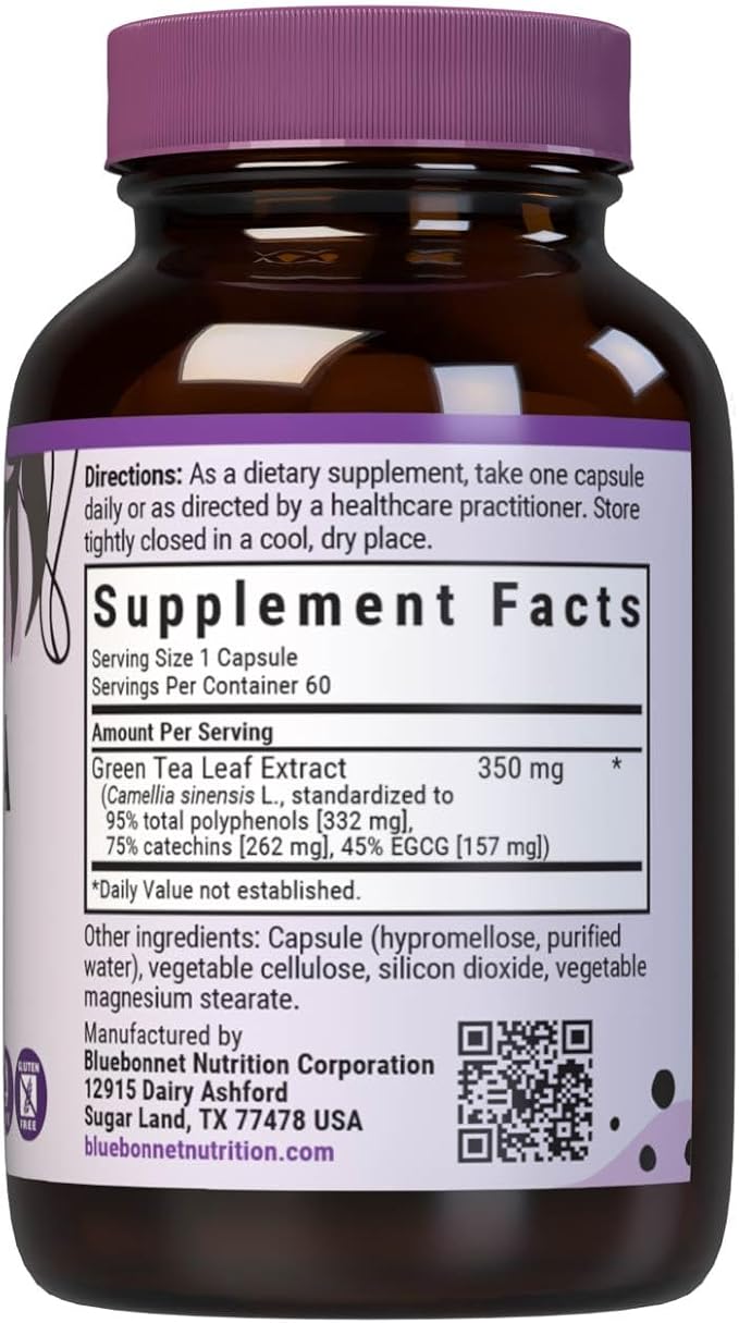 BlueBonnet EGCG Green Tea Leaf Extract Supplement, 60 Count