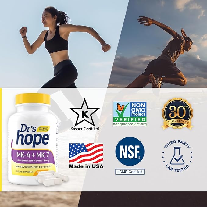 Vitamin K2 MK7 with Vitamin K2 MK4, 3-Month Supply High-Potency K2 Vitamin Supplement MK-7 for Bone Health & Cardiovascular Health, 90 Vegan Capsules, Made in The USA