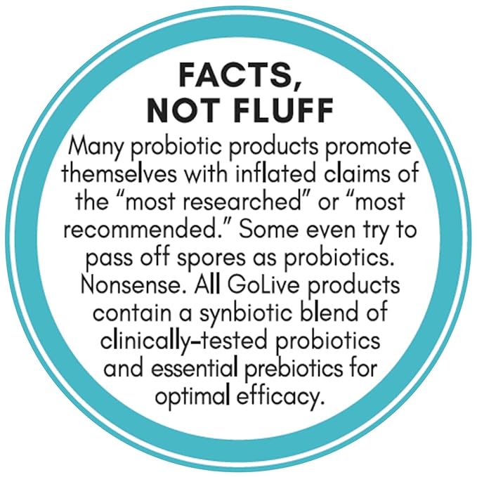 GoLive Probiotics & Prebiotics for Women and Men Glow for Beauty, Sugar-Free Synbiotic Powder. +25 Bllion CFUs; 10 Clinical Strains for Healthy, Immune & Digestive Health, 10 Count (Pack of 1)