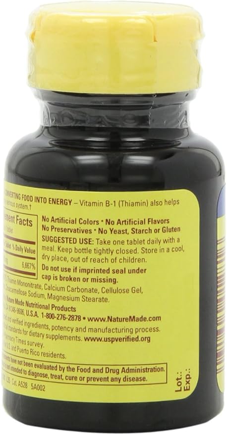Nature Made Vitamin B1, 100 Count (Pack of 6)