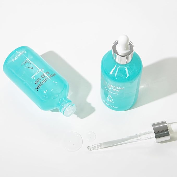 FARMSTAY Hyaluronic Acid 100 Ampoule - Hydrating Hyaluronic Acid Treatment - Helps Maintain Water and Oil Balance - Strengthens Skin Barrier - 3.38 oz