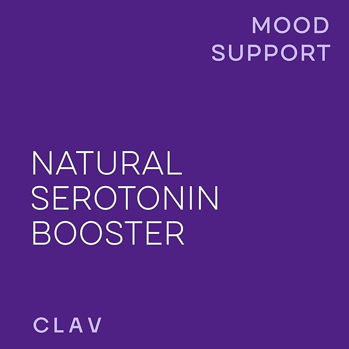 CLAV Mood Support Supplement - with Ashwagandha + Saffron Extract + 5-HTP Griffonia + Siberian Ginseng + Rhodiola rosea - 60 Capsules