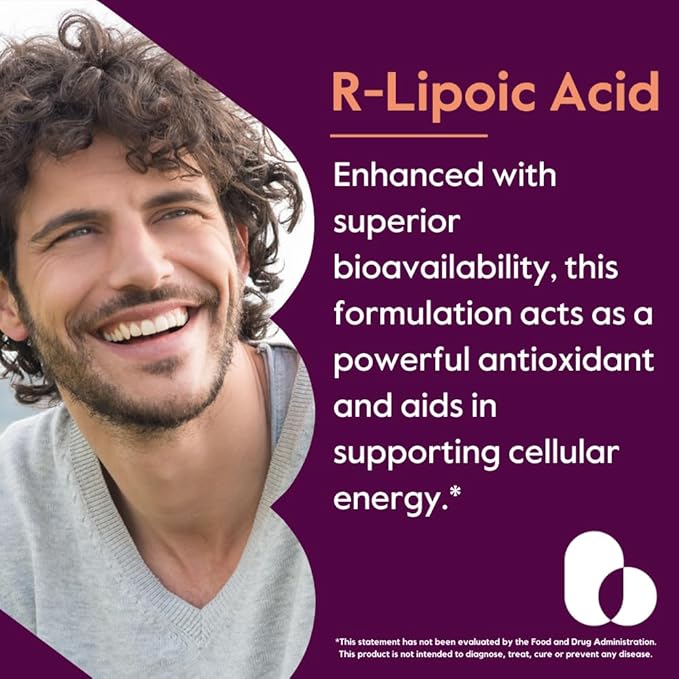 BESTVITE R-Lipoic Acid 200mg Stabilized with Bio-Enhanced Na-RLA (120 Vegetarian Capsules)(60x2) - No Stearates - No Fillers - Vegan - Gluten Free - Non GMO