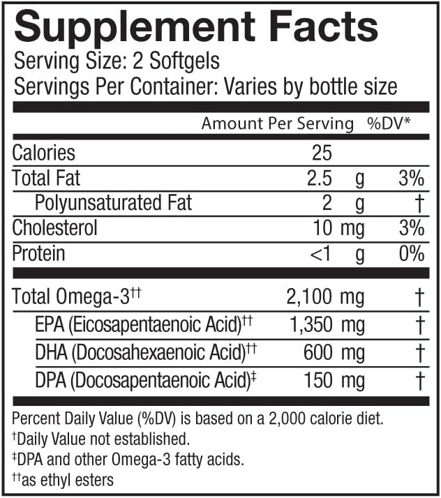Oceanblue Professional Omega 3 2100-120 ct - High Potency Triple Strength Burpless Fish Oil with EPA, DHA & DPA - Wild Caught - Natural Orange Flavor, 60 Servings