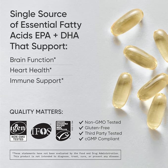 Sports Research Triple Strength Omega 3 Fish Oil EPA & DHA Fatty Acids from Wild Alaskan Pollock & Magtein Magnesium L-Threonate Supports Memory, Focus, Sleep & Mood Brain Health Pack
