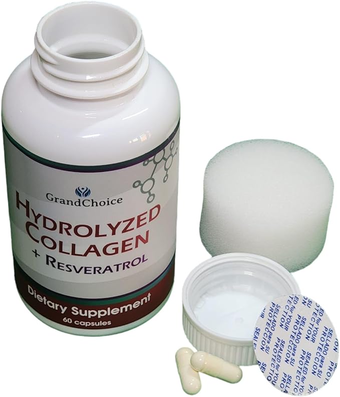 Hydrolyzed Collagen + Resveratrol, 500mg, 60 Capsules