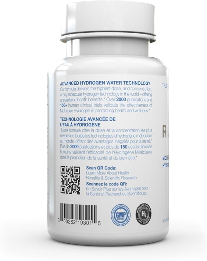 Rejuvenation Molecular Hydrogen Tablets with Magnesium: Highest Dose and Concentration, Supports Gut, Liver, Brain, Cardiovascular, Mitochondrial Health - Unflavored