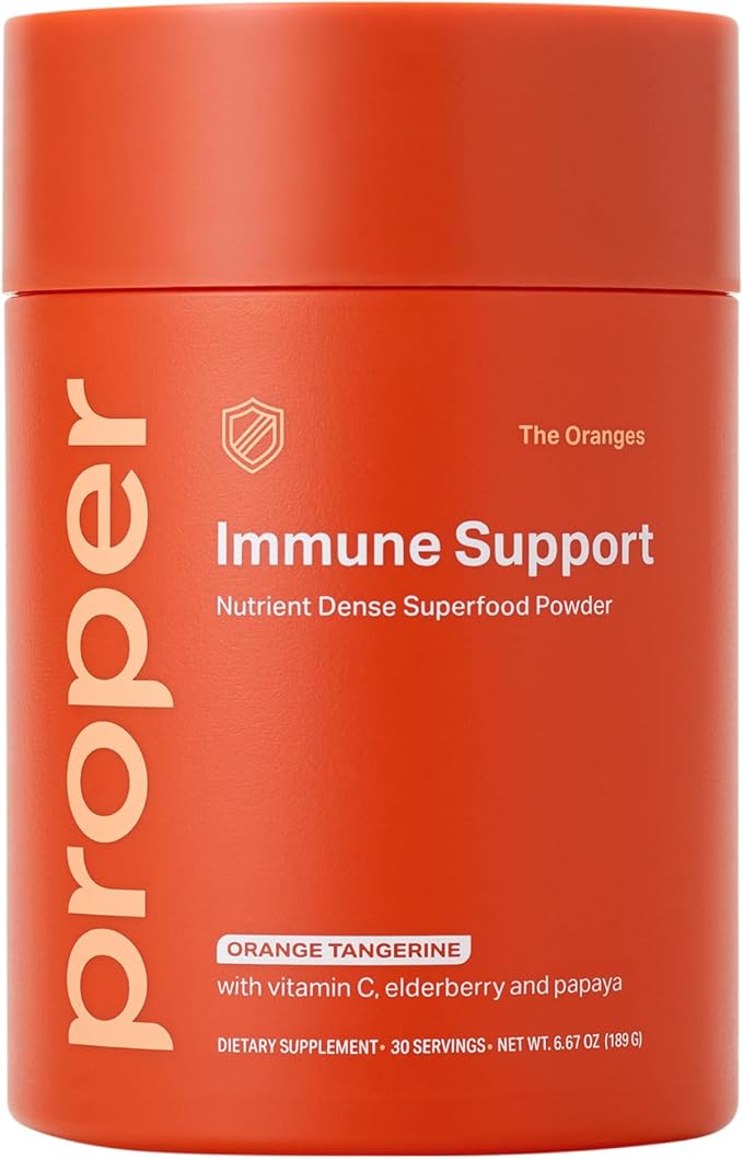 Proper, The Oranges Immune Support Supplement. Orange Tangerine Drink Mix. Elderberry Vitamin C and Zinc Complex with Echinacea, Immunity Vitamins, Phytonutrients and Gut Health Probiotic