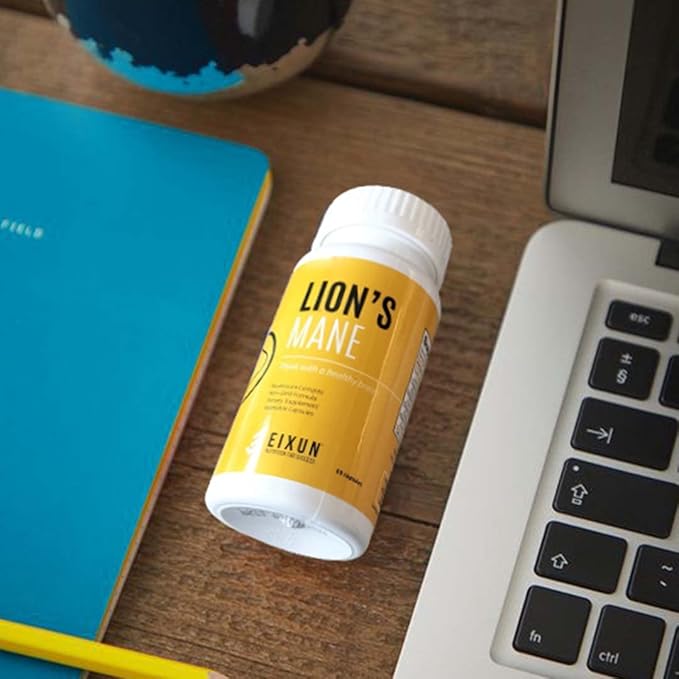Lion's Mane, Nootropic, Supplement for Brain, Mushroom Complex, Maitake, Shitake, Focus, Natural Energy, Immune System, Concentration, Cardiovascular Health, Reduces Stress, 60 Capsules.