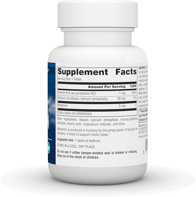 Source Naturals Sleep Science Melatonin, Helps Promote Sleep*, 5 mg - 60 Tablets