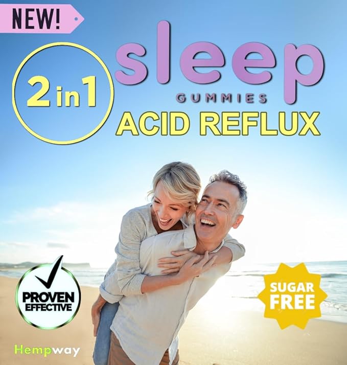 Reflux Raft Antacid Gummies | Fast Acting | 2 in 1 Sleep and Acid Reflux Relief Nighttime | clinically Studied Ingredients| Non-GMO Gluten Free Sugar Free | Lemon 60 Vegan Gummies
