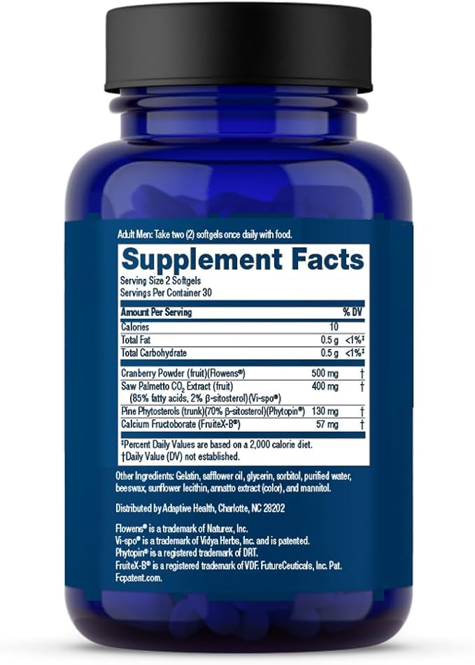 Max - Advanced Saw Palmetto Prostate Support Supplement for Men's Health, 60ct