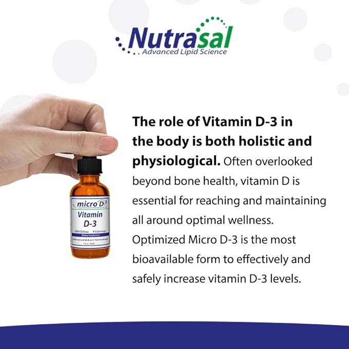 Micro D3 Vitamin D-3 Drops - High Concentrate (2 Million IU's) Vitamin D3 with Nano Technology and Up to 10X More Absorption -1 oz (30 ml)