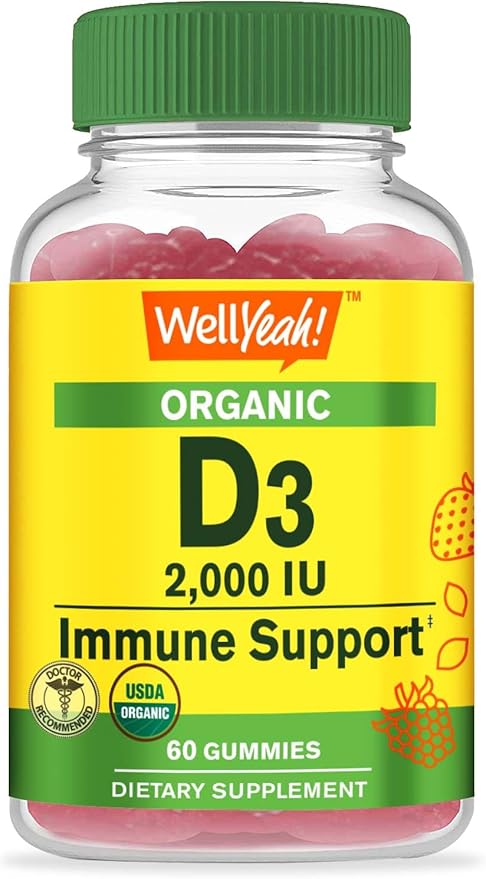 Vitamin D3 5,000 IU Sugar Free + Organic Vitamin D3, Gummies Bundle - Great Tasting, Vitamin Supplement, Gluten Free, GMO Free, Chewable Gummy
