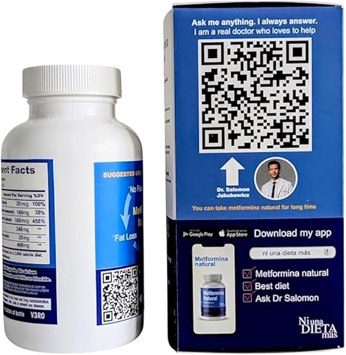 METFORMINA Natural - Weight Loss Aid - Metabolism Support - Dr Salomon (60 Capsules)