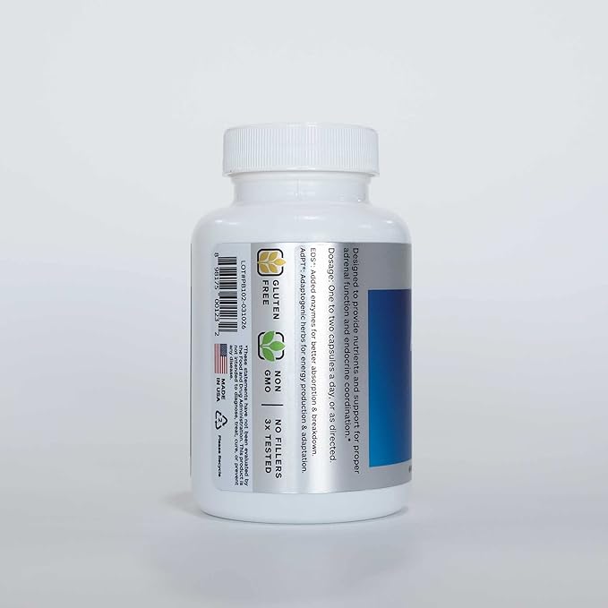 Adrenal Complex Supplement – Supports Healthy Adrenal Function, Stress Relief, and Energy Levels – 90 Vegetarian Capsules