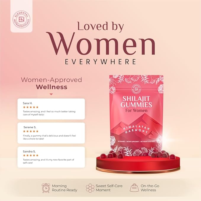 Shilajit Gummies for Women with Manuka Honey Supplement - Pure Himalayan Haramony | Rich in Fulvic Acid & Antioxidants for Energy | Vegan & All Natural | Made in USA | 60 Count
