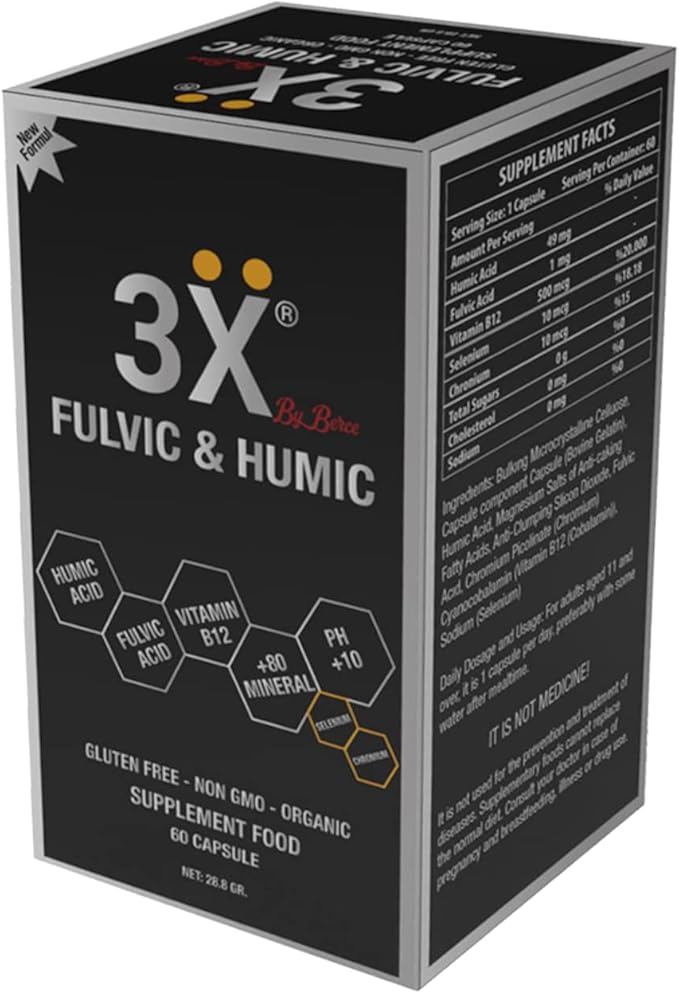3X Fulvic and Humic Acid - 80 Minerals - Vitamin B12 - Selenium - Chromium - 60 Servings - 60 Day Supply