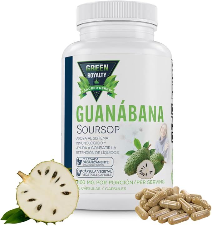 Graviola Guanabana (Soursop) Capsules – 1100mg Per Serving, 90 Vegan Capsules – Organically Grown Guanábana – No Preservatives, Gluten-Free, Made in USA | Immune Support and antioxidant Defense